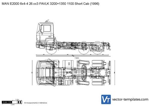 MAN E2000 6x4-4 26.xx3 FAVLK 3200+1350 1100 Short Cab