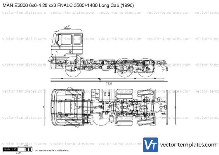 MAN E2000 6x6-4 28.xx3 FNALC 3500+1400 Long Cab