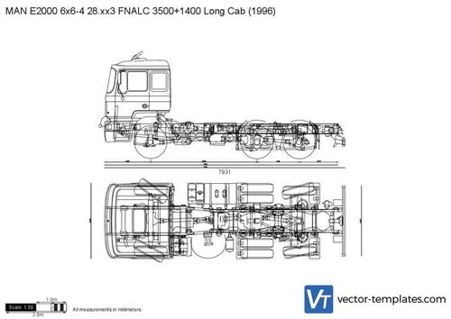 MAN E2000 6x6-4 28.xx3 FNALC 3500+1400 Long Cab