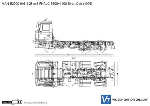 MAN E2000 6x6-4 28.xx3 FNALC 3500+1400 Short Cab