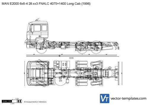 MAN E2000 6x6-4 28.xx3 FNALC 4075+1400 Long Cab