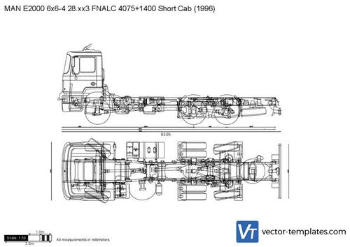 MAN E2000 6x6-4 28.xx3 FNALC 4075+1400 Short Cab