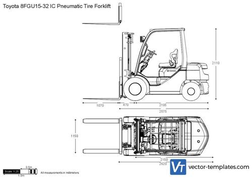 Toyota 8FGU15-32 IC Pneumatic Tire Forklift