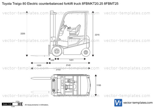 Toyota Traigo 80 Electric counterbalanced forklift truck 8FBMKT20.25 8FBMT25