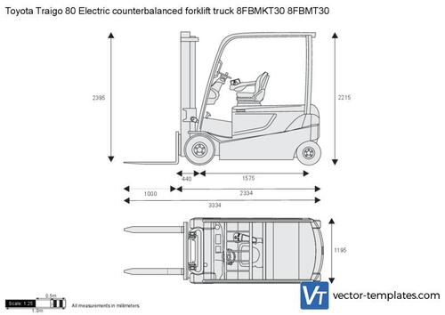 Toyota Traigo 80 Electric counterbalanced forklift truck 8FBMKT30 8FBMT30