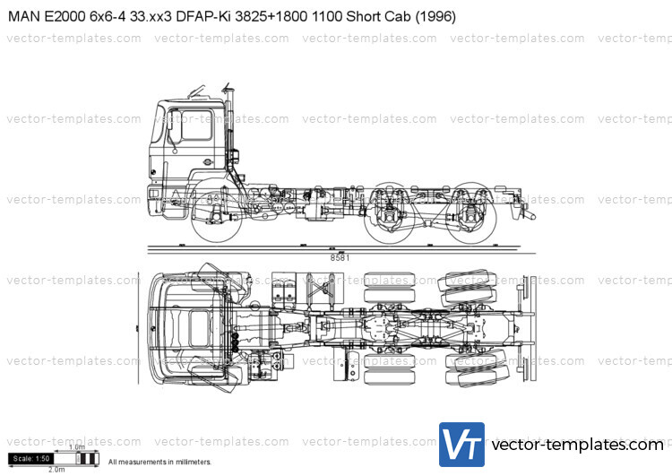 MAN E2000 6x6-4 33.xx3 DFAP-Ki 3825+1800 1100 Short Cab