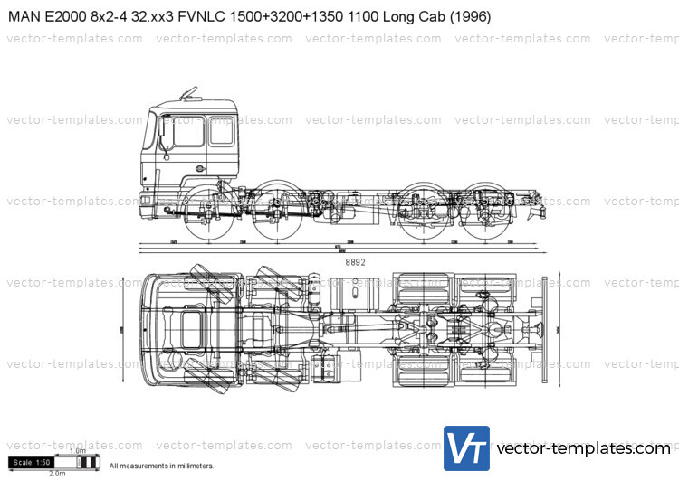 MAN E2000 8x2-4 32.xx3 FVNLC 1500+3200+1350 1100 Long Cab