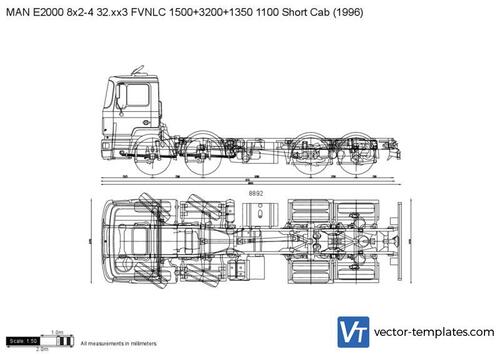 MAN E2000 8x2-4 32.xx3 FVNLC 1500+3200+1350 1100 Short Cab