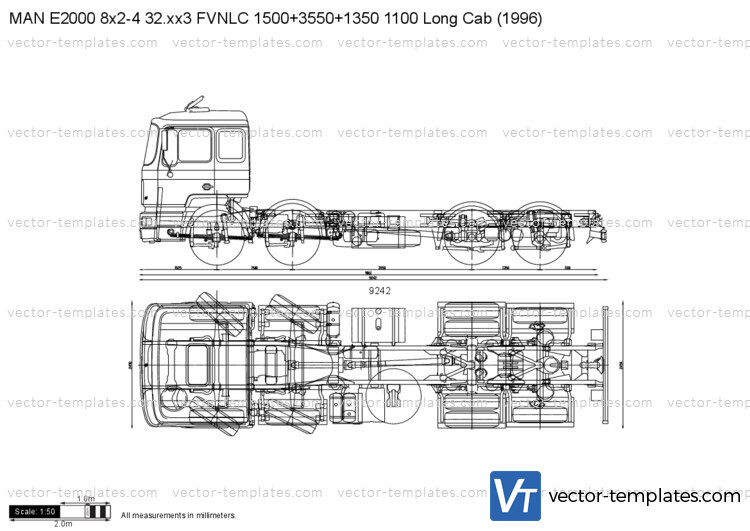 MAN E2000 8x2-4 32.xx3 FVNLC 1500+3550+1350 1100 Long Cab