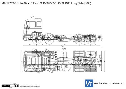 MAN E2000 8x2-4 32.xx3 FVNLC 1500+3550+1350 1100 Long Cab