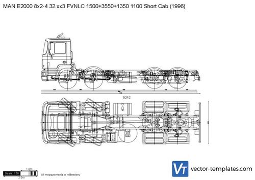 MAN E2000 8x2-4 32.xx3 FVNLC 1500+3550+1350 1100 Short Cab