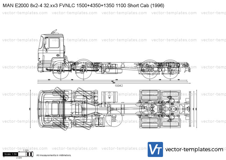 MAN E2000 8x2-4 32.xx3 FVNLC 1500+4350+1350 1100 Short Cab