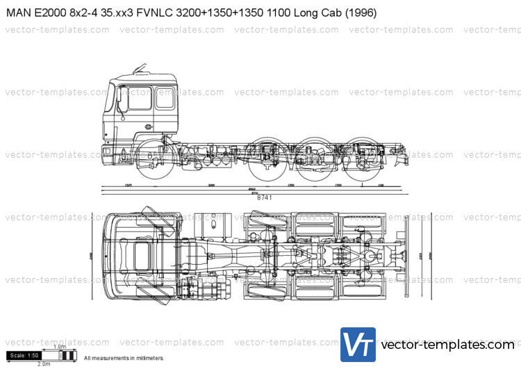 MAN E2000 8x2-4 35.xx3 FVNLC 3200+1350+1350 1100 Long Cab