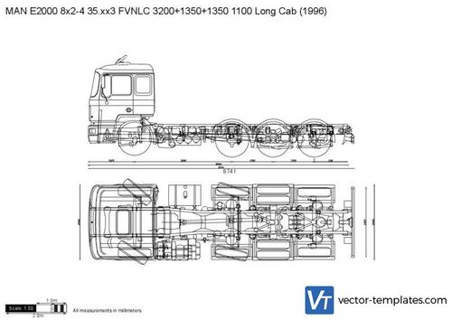 MAN E2000 8x2-4 35.xx3 FVNLC 3200+1350+1350 1100 Long Cab