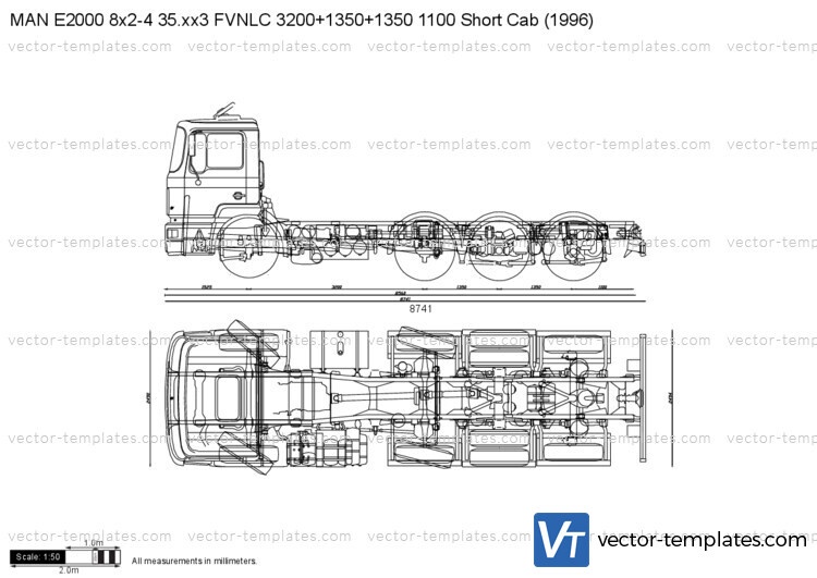 MAN E2000 8x2-4 35.xx3 FVNLC 3200+1350+1350 1100 Short Cab