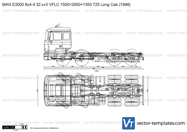 MAN E2000 8x4-4 32.xx3 VFLC 1500+2600+1350 725 Long Cab