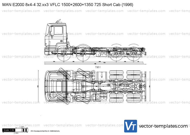 MAN E2000 8x4-4 32.xx3 VFLC 1500+2600+1350 725 Short Cab