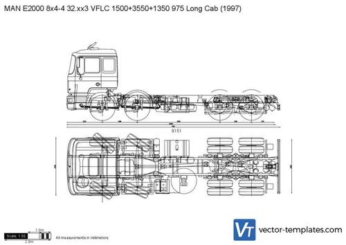 MAN E2000 8x4-4 32.xx3 VFLC 1500+3550+1350 975 Long Cab