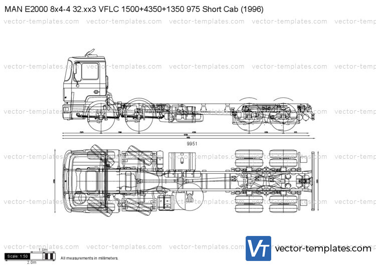 MAN E2000 8x4-4 32.xx3 VFLC 1500+4350+1350 975 Short Cab