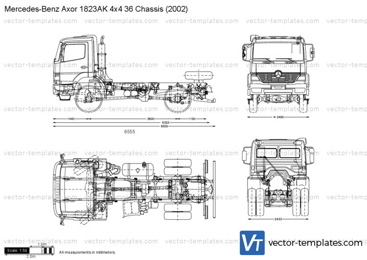 Mercedes-Benz Axor 1823AK 4x4 36 Chassis