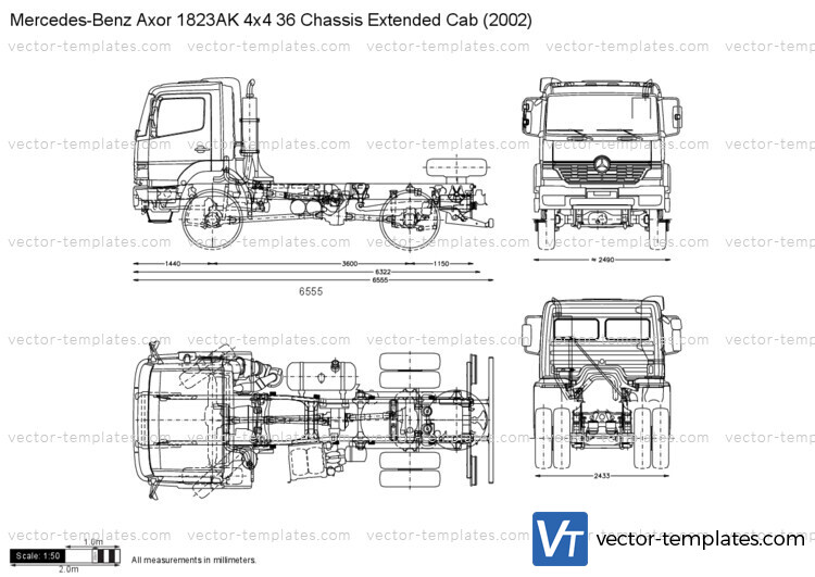 Mercedes-Benz Axor 1823AK 4x4 36 Chassis Extended Cab