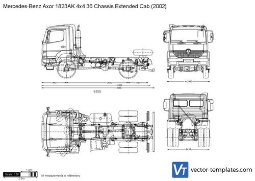 Mercedes-Benz Axor 1823AK 4x4 36 Chassis Extended Cab