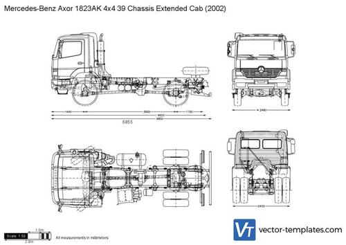 Mercedes-Benz Axor 1823AK 4x4 39 Chassis Extended Cab