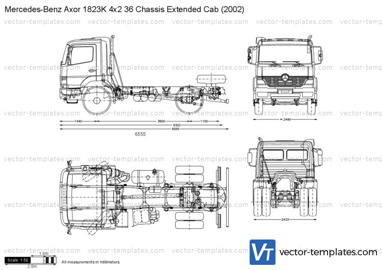 Mercedes-Benz Axor 1823K 4x2 36 Chassis Extended Cab