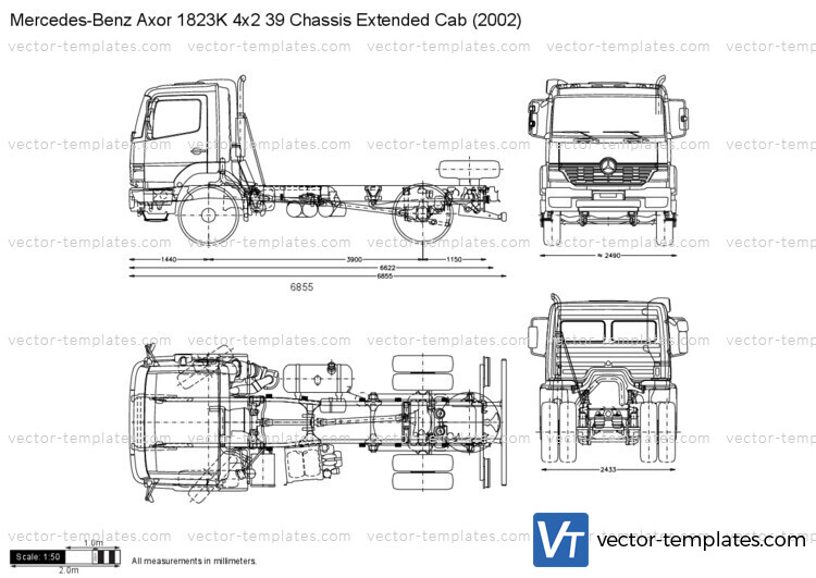 Mercedes-Benz Axor 1823K 4x2 39 Chassis Extended Cab