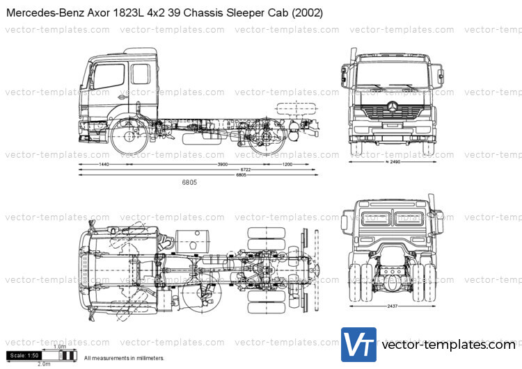 Mercedes-Benz Axor 1823L 4x2 39 Chassis Sleeper Cab