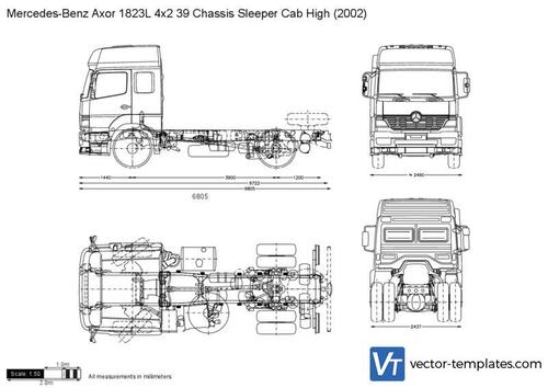 Mercedes-Benz Axor 1823L 4x2 39 Chassis Sleeper Cab High