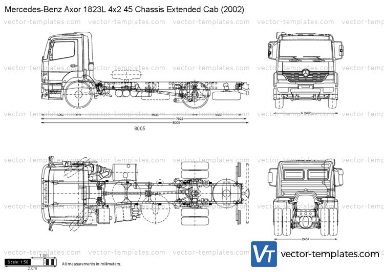 Mercedes-Benz Axor 1823L 4x2 45 Chassis Extended Cab