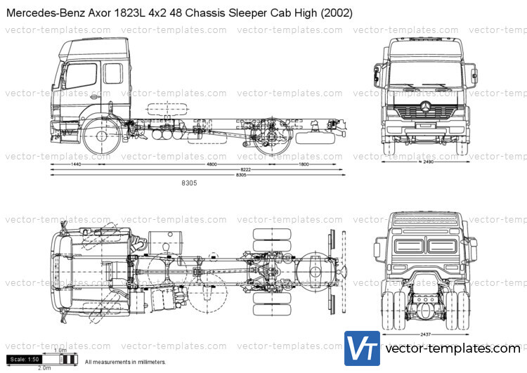 Mercedes-Benz Axor 1823L 4x2 48 Chassis Sleeper Cab High