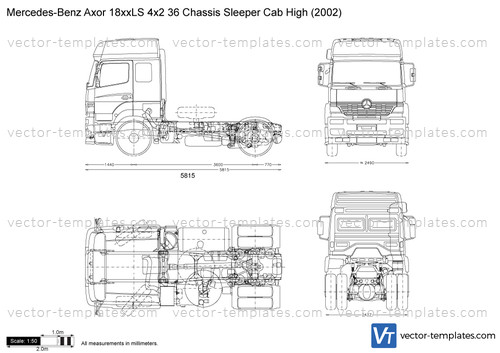 Mercedes-Benz Axor 18xxLS 4x2 36 Chassis Sleeper Cab High