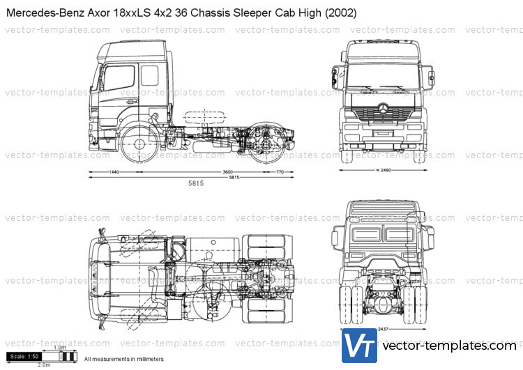 Mercedes-Benz Axor 18xxLS 4x2 36 Chassis Sleeper Cab High