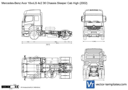 Mercedes-Benz Axor 18xxLS 4x2 36 Chassis Sleeper Cab High