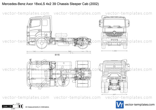 Mercedes-Benz Axor 18xxLS 4x2 39 Chassis Sleeper Cab