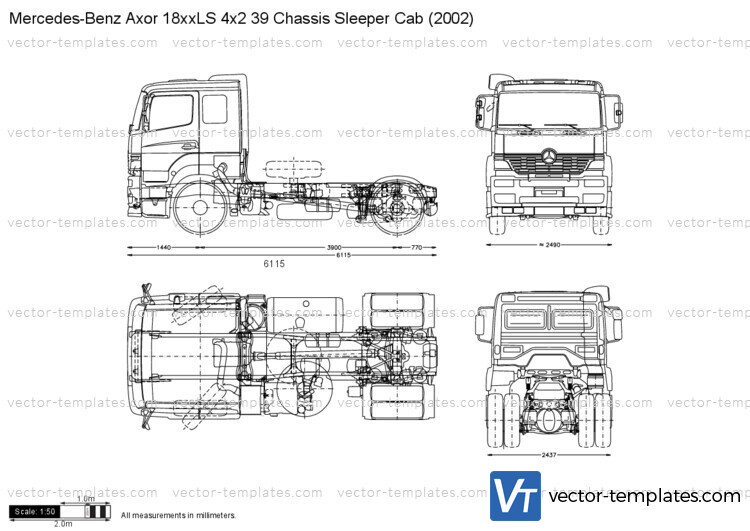 Mercedes-Benz Axor 18xxLS 4x2 39 Chassis Sleeper Cab