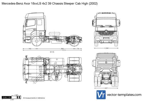 Mercedes-Benz Axor 18xxLS 4x2 39 Chassis Sleeper Cab High