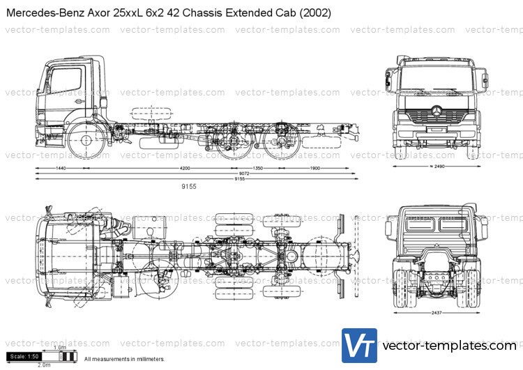 Mercedes-Benz Axor 25xxL 6x2 42 Chassis Extended Cab