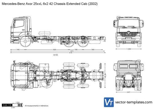 Mercedes-Benz Axor 25xxL 6x2 42 Chassis Extended Cab