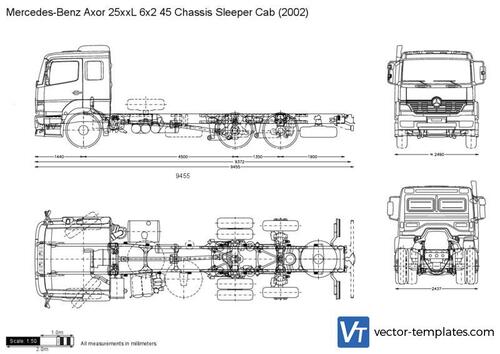 Mercedes-Benz Axor 25xxL 6x2 45 Chassis Sleeper Cab