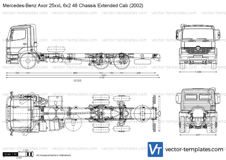 Mercedes-Benz Axor 25xxL 6x2 48 Chassis Extended Cab