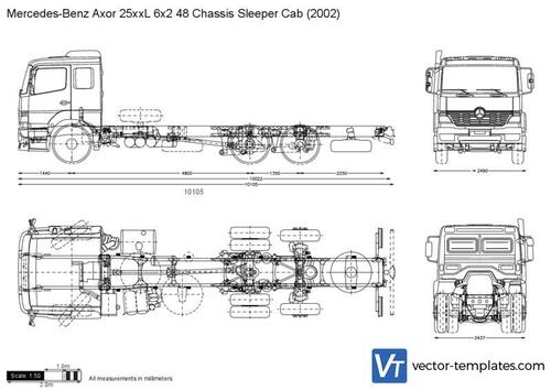 Mercedes-Benz Axor 25xxL 6x2 48 Chassis Sleeper Cab