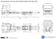 Mercedes-Benz Axor 25xxL 6x2 48 Chassis Sleeper Cab High
