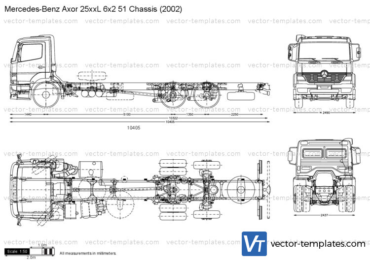 Mercedes-Benz Axor 25xxL 6x2 51 Chassis