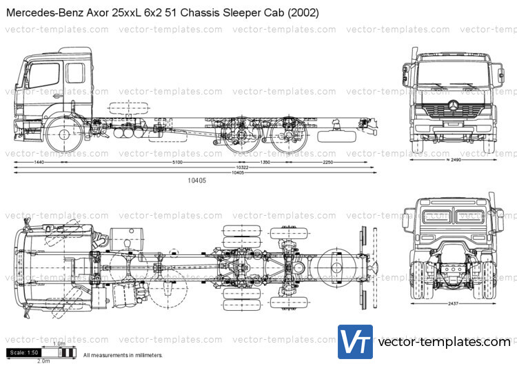 Mercedes-Benz Axor 25xxL 6x2 51 Chassis Sleeper Cab