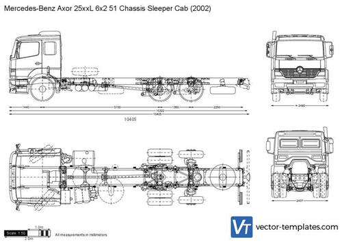 Mercedes-Benz Axor 25xxL 6x2 51 Chassis Sleeper Cab