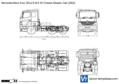 Mercedes-Benz Axor 25xxLS 6x2 25 Chassis Sleeper Cab