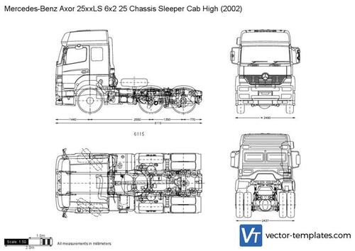 Mercedes-Benz Axor 25xxLS 6x2 25 Chassis Sleeper Cab High